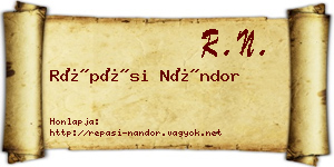 Répási Nándor névjegykártya